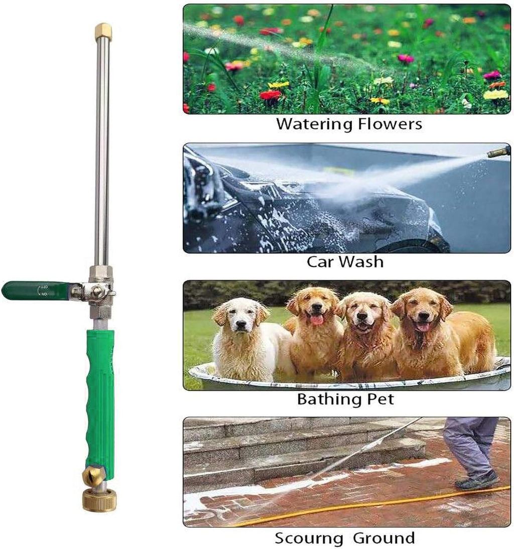 750mm Extra Long High Pressure Garden Hose Nozzle – Adjustable Metal Spray Wand