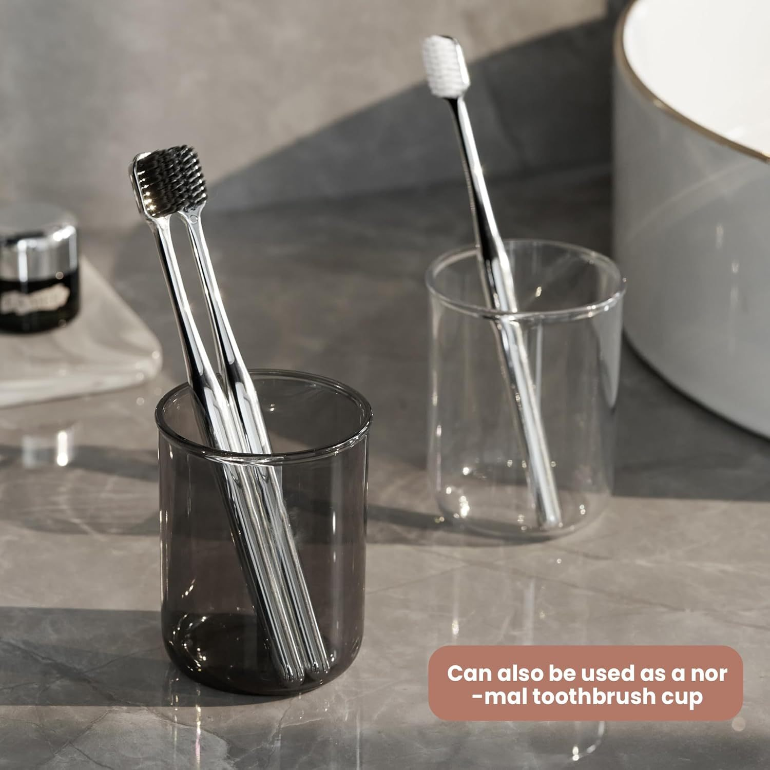 Multifunctional Wall Mounted Toothbrush Holder with Cup – Suction Bathroom Organizer for Toothbrush and Toothpaste