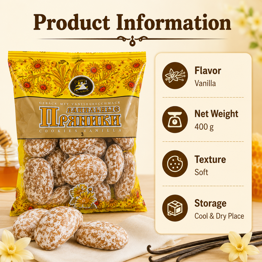 Traditional Glazed Cookies 400g Soft Baked Snack for Coffee, Tea & Everyday Enjoyment