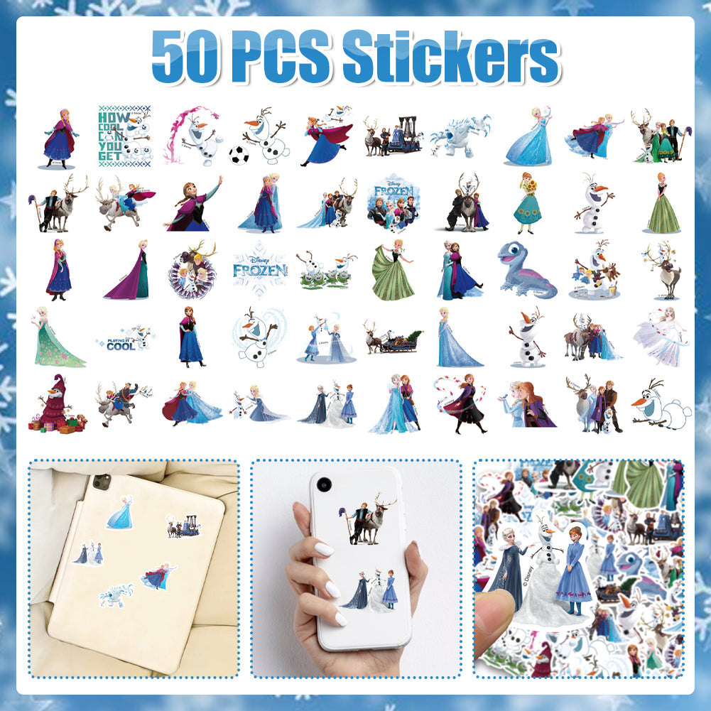 Winter Princess Theme Party Decorations Set – Kids Birthday Supplies with Gift Bags, Bracelets, Keychains, Stickers & Badges (Blue Snowflake Style)