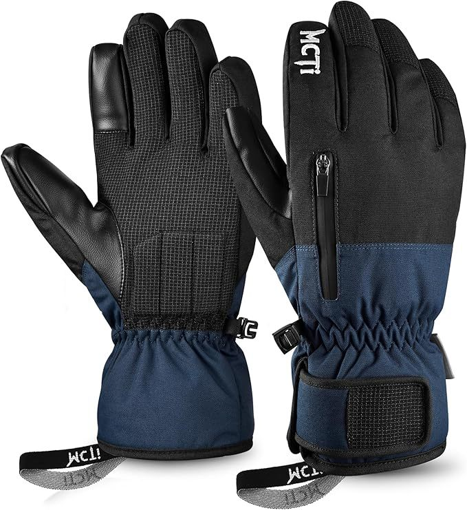Men’s Waterproof Ski Gloves – Insulated Snowboard Gloves with Touchscreen, Anti-Slip Grip & Winter Thermal Protection