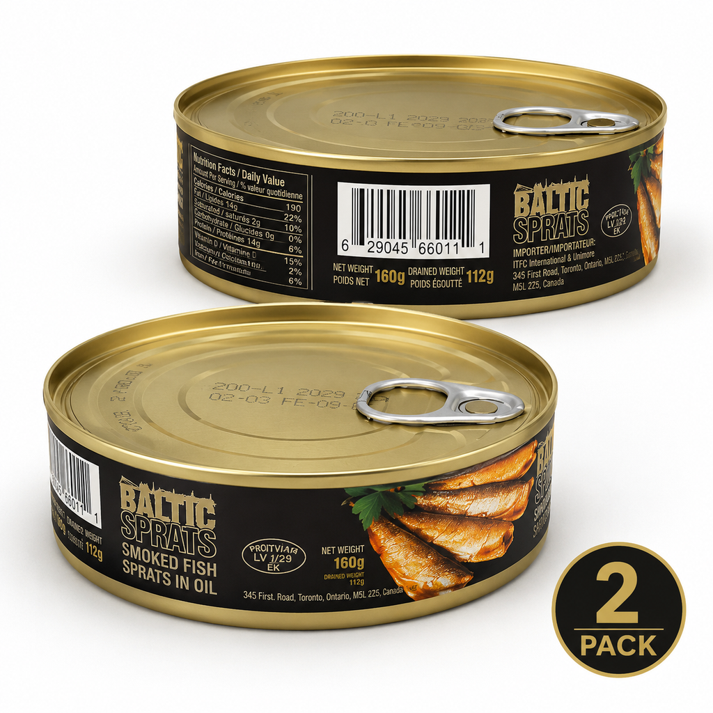 Baltic Smoked Fish Sprats in Oil 160g x2 – Ready to Eat Premium Baltic Seafood Snack | Best Before Feb 03, 2029