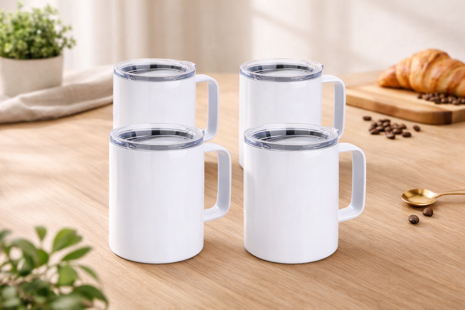 12oz Double Walled With Handle Mug 304 Stainless Steel Sublimation Customized Horoscope With Lid
