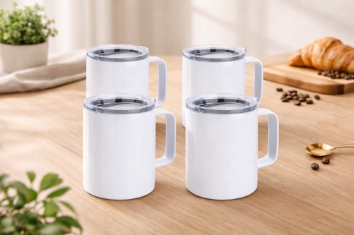 12oz Double Walled With Handle Mug 304 Stainless Steel Sublimation Customized Horoscope With Lid