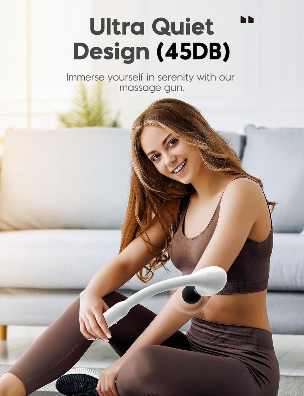 Deep Tissue Massage Gun with Extended Handle – Portable Muscle Massager for Neck, Back and Full Body Relief