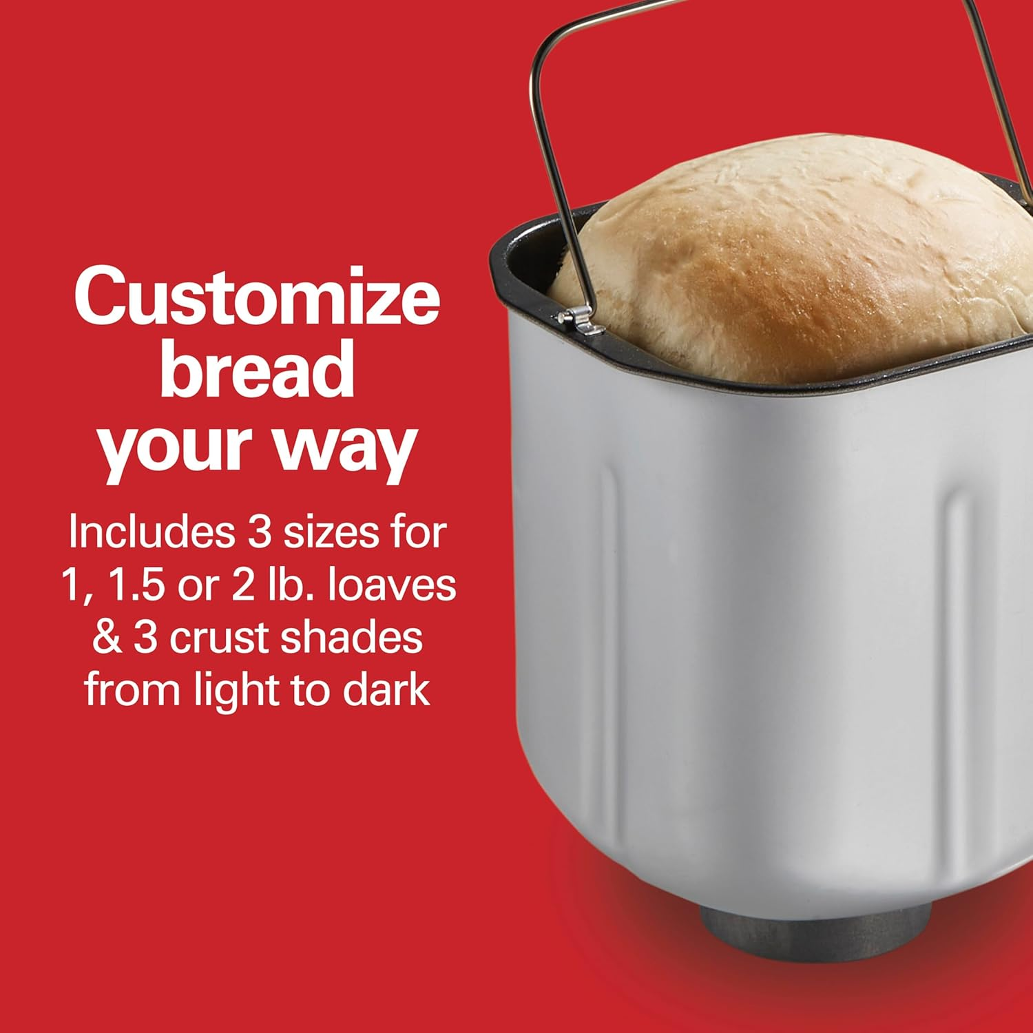 Open Box Hamilton Beach Digital Bread Maker with 14 Programs, 1-2 lb Loaf Capacity, 3 Crust Settings & Delay Timer - White/Stainless Steel