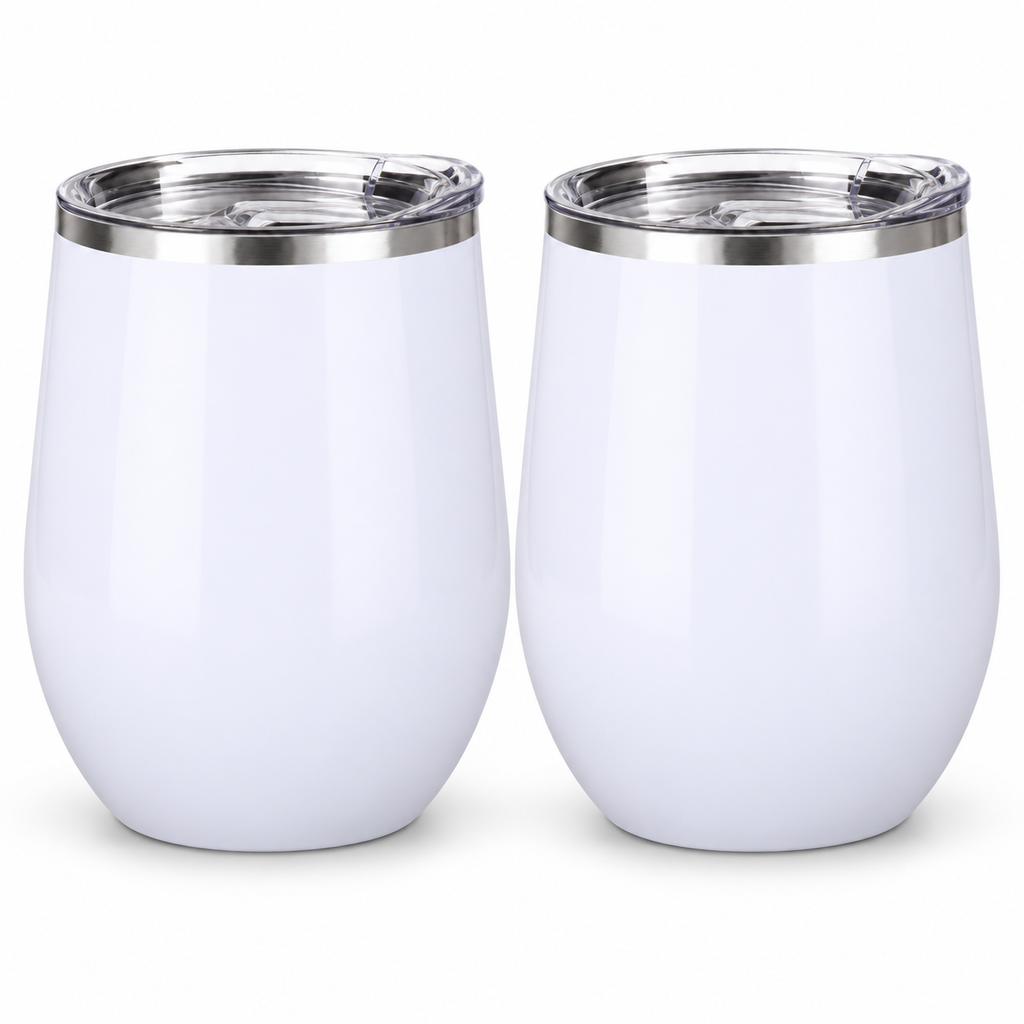 12 oz White Stainless Steel Insulated Wine Tumblers with Lids(47*47*26)