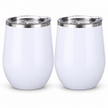 12 oz White Stainless Steel Insulated Wine Tumblers with Lids(47*47*26)
