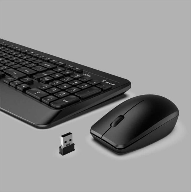 Jelly Comb KS65 Ergonomic Wireless Keyboard and Mouse Combo – 2.4GHz Full-Size Keyboard with Palm Rest & USB Mouse for PC Laptop Desktop