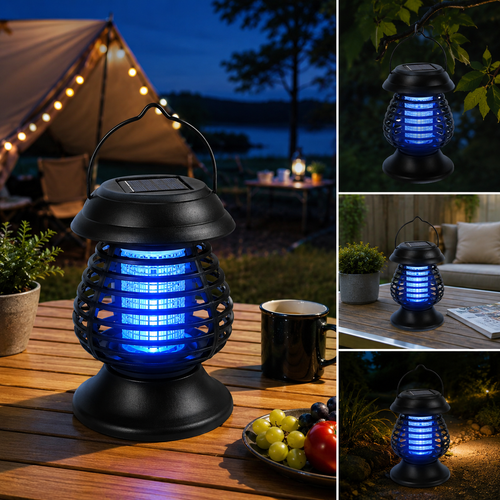2-in-1 Solar Powered UV Lantern & Rechargeable Outdoor Camping Light