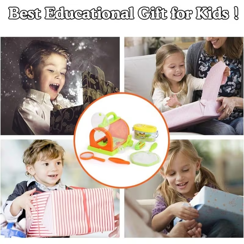 Kids Insect Catching Kit 19PCS Outdoor Explorer Set with Binoculars, Bug Catcher, Magnifier & Backpack