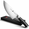 TUO Herb Rocking&Salad Knife- Vegetable Cleaver - High Carbon German Stainless Steel Kitchen Knife - Pakkawood Handle Veggie Chopper - Luxurious Gift Box Included - 7 inch - Fiery Phoenix Series
