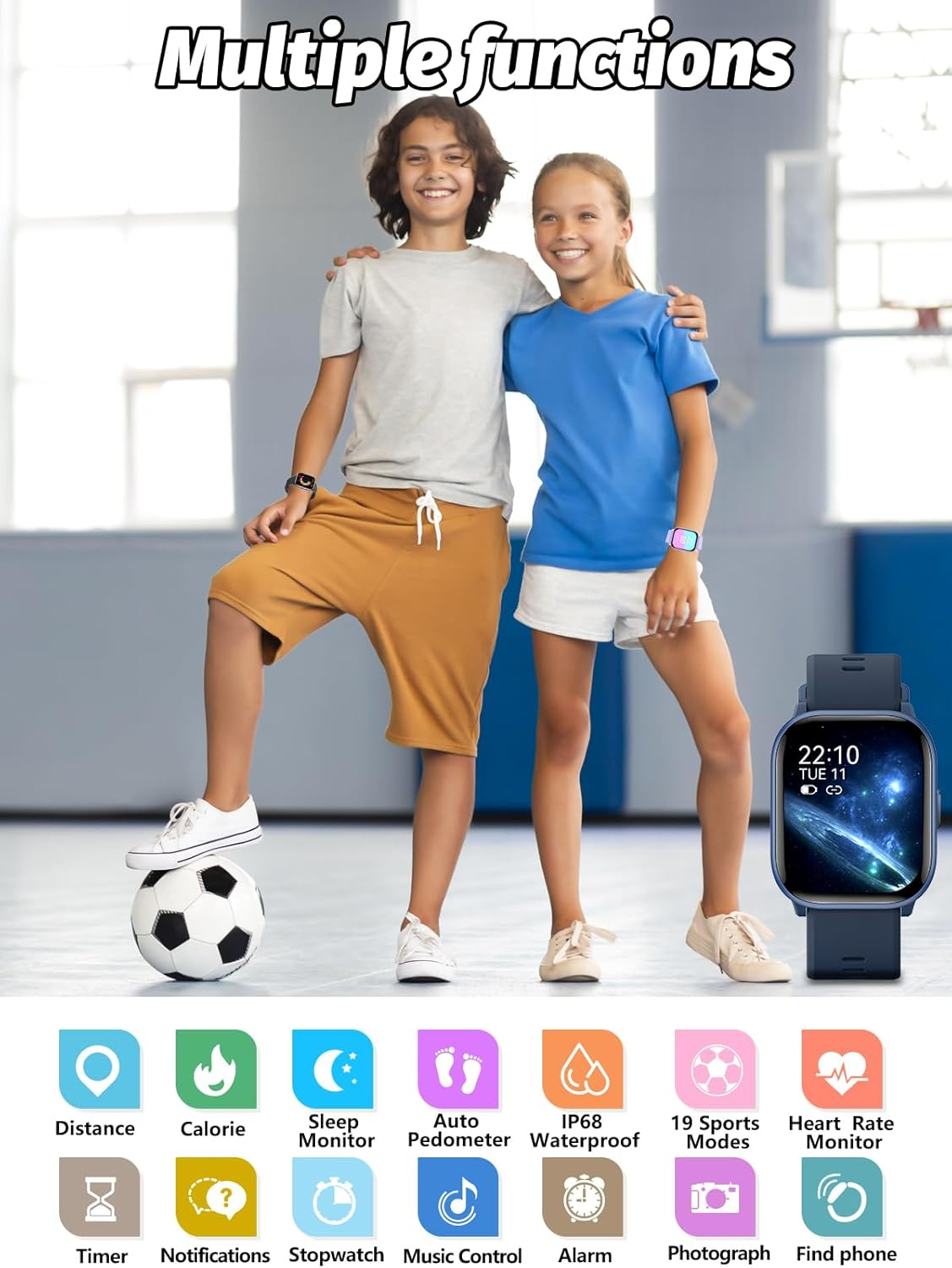 Kids Smart Watch Fitness Tracker Waterproof Activity Tracker with Sleep Monitor Pedometer Alarm Touch Screen