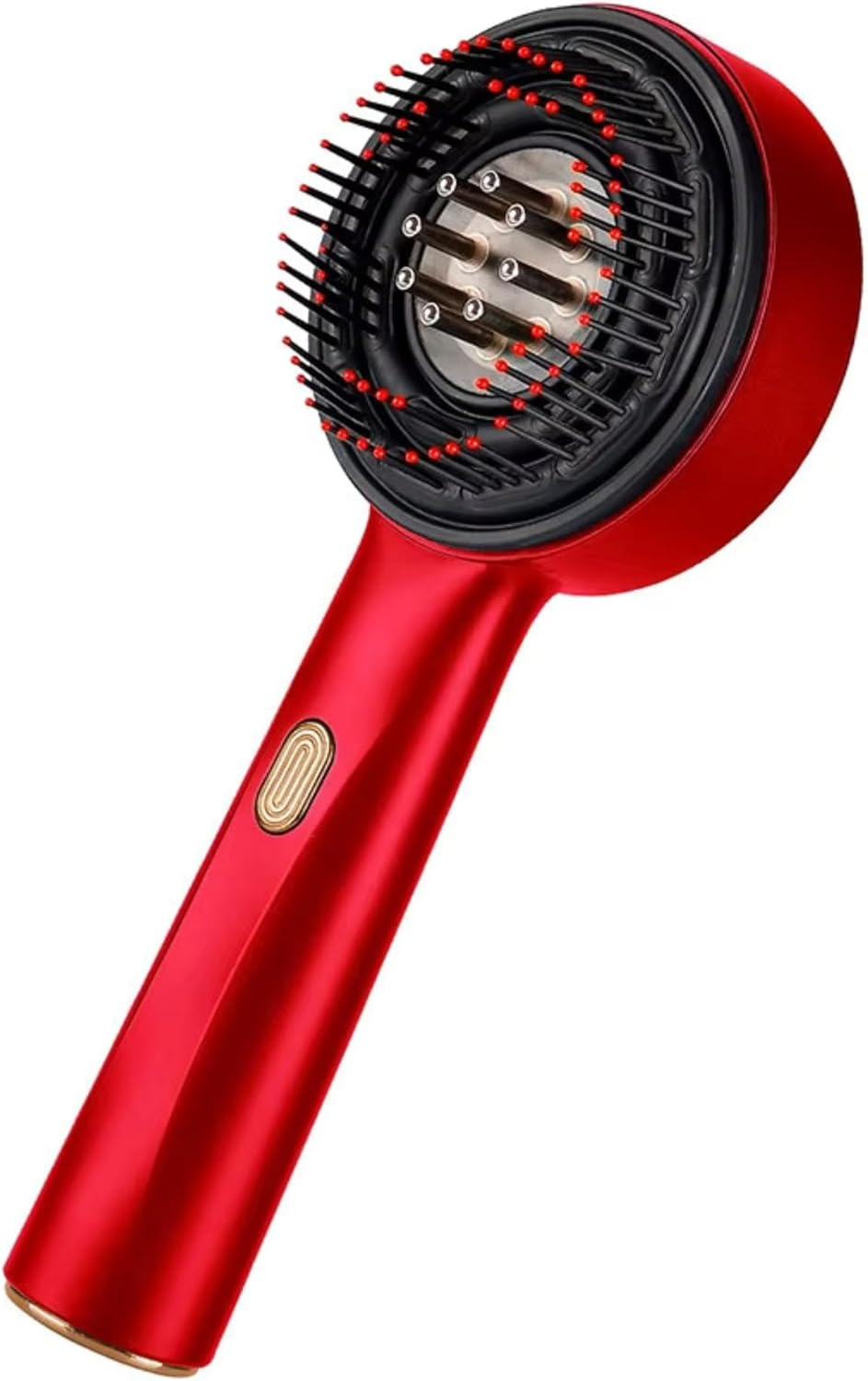 Neighbor Buy Rechargeable Scalp Massage Comb with 6mL Liquid Applicator, 630nm Red Light & 3 Massage Modes - Red