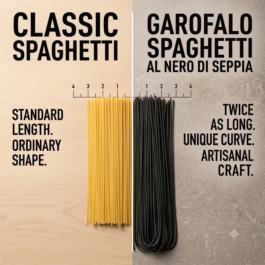 Garofalo Cuttlefish Ink Spaghetti, Black Durum Wheat Semolina Pasta, 2 x 500g Pack