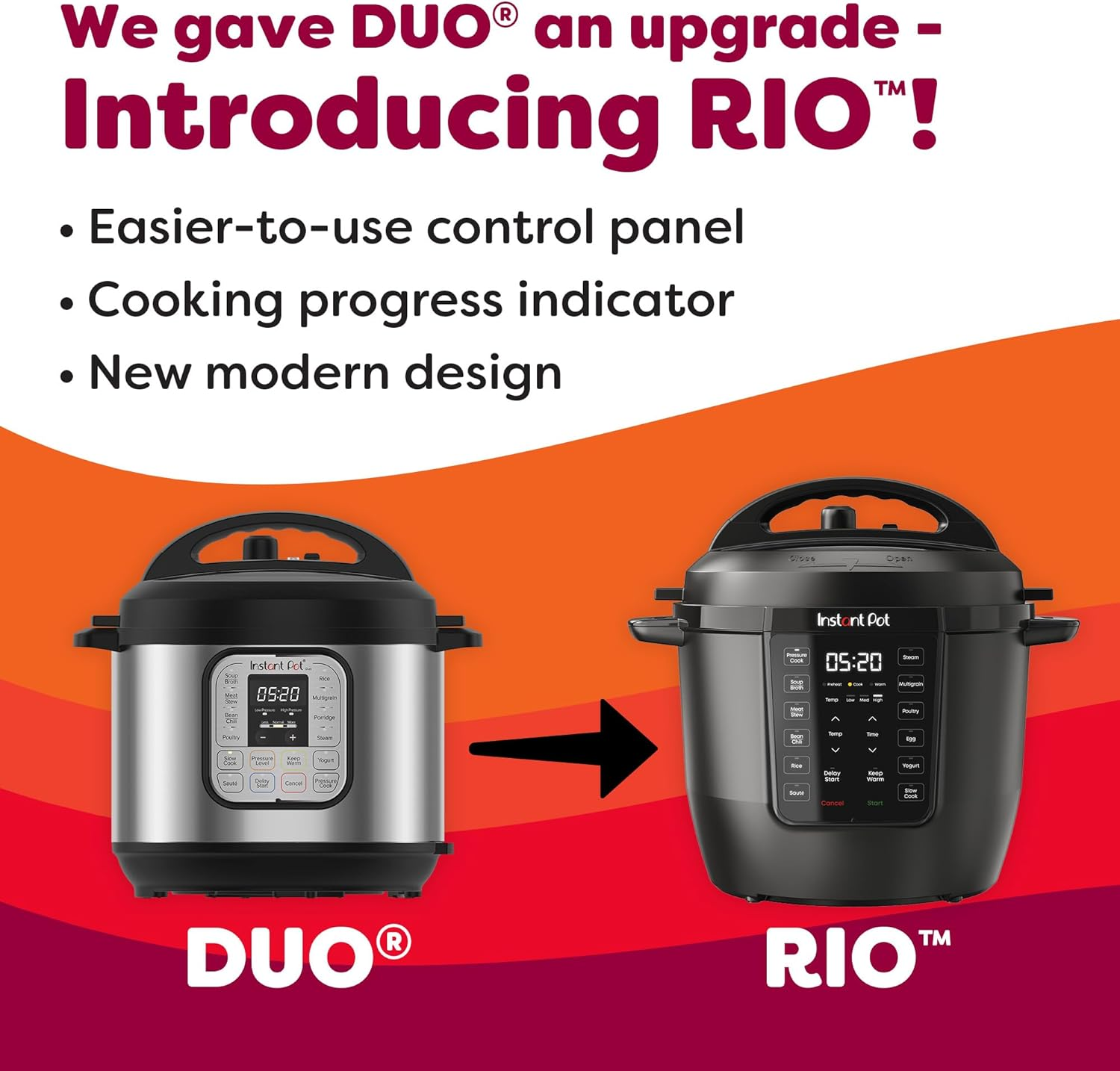 Instant Pot RIO 7-in-1 Electric Multi-Cooker, 6 Quart Pressure Cooker, Slow Cooker, Rice Cooker, Steamer, Sauté and Yogurt Maker, Black