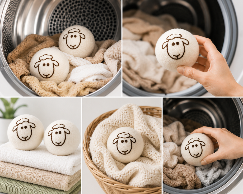 2 Pack Reusable Wool Dryer Balls Set – Laundry Dryer Balls for Clothes & Towels