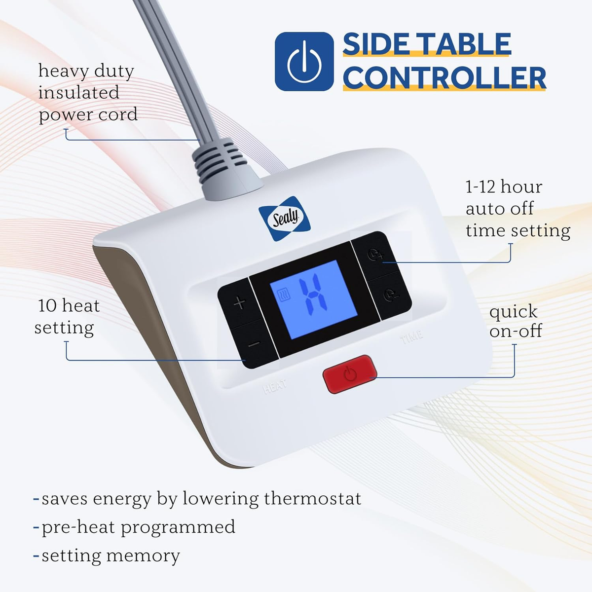 Sealy Sherpa Electric Heated Blanket with 10 Heat Settings & Auto Shut-Off – Twin & Full