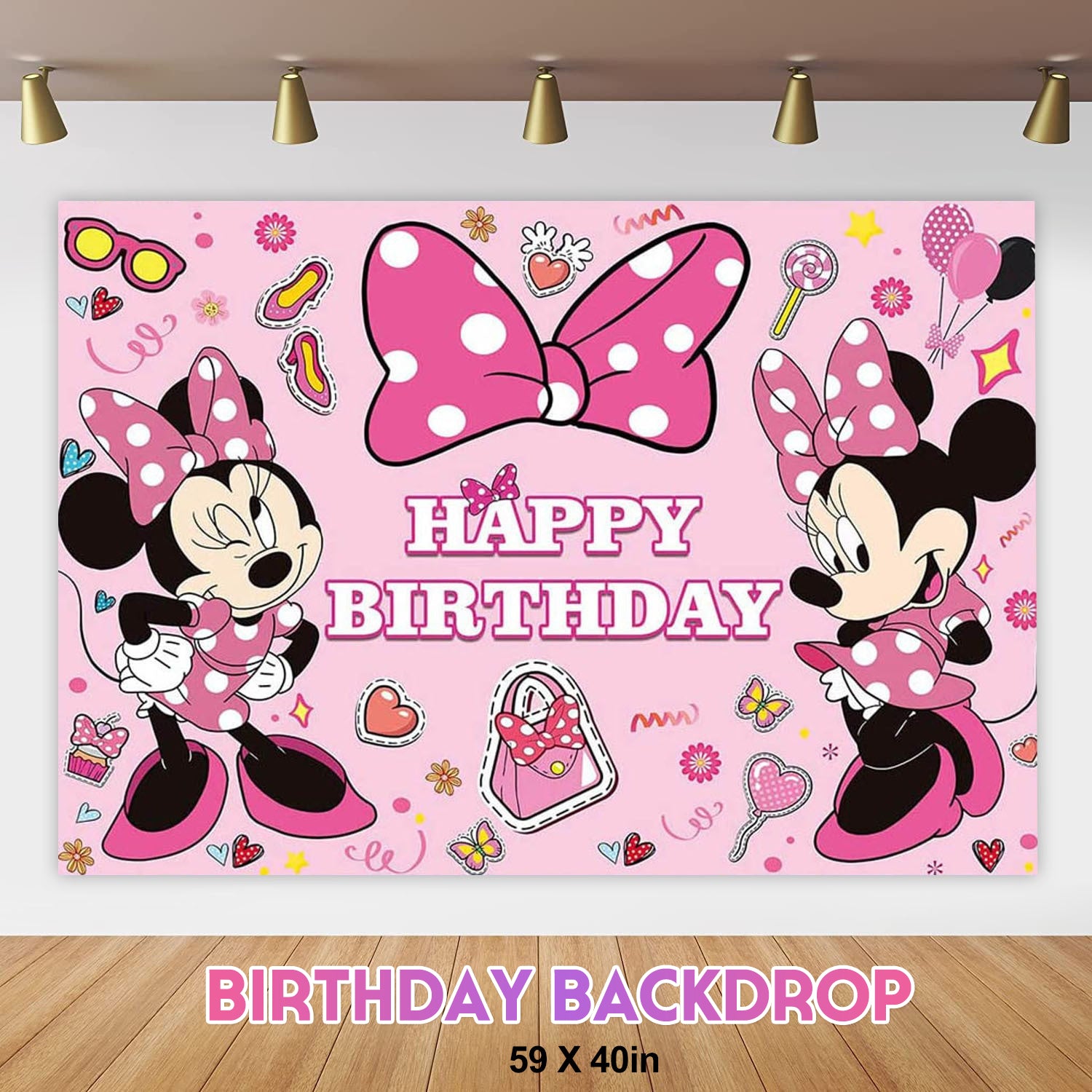 Pink Cartoon Bow Theme Birthday Party Decorations Set – Kids Girls Party Supplies with Banner, Balloons, Tableware & Cake Toppers