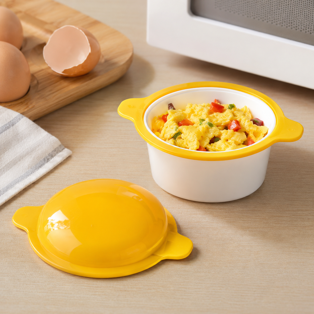 IncrediEgg Microwave Egg Cooker, Quick Breakfast Egg Maker for Scrambled Eggs, Omelets, Poached Eggs & More