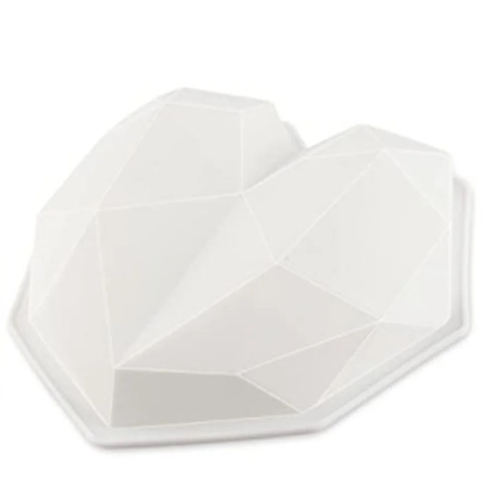 Diamond Heart Silicone Cake Mold Heart Baking Mold Nonstick Muffin Pan