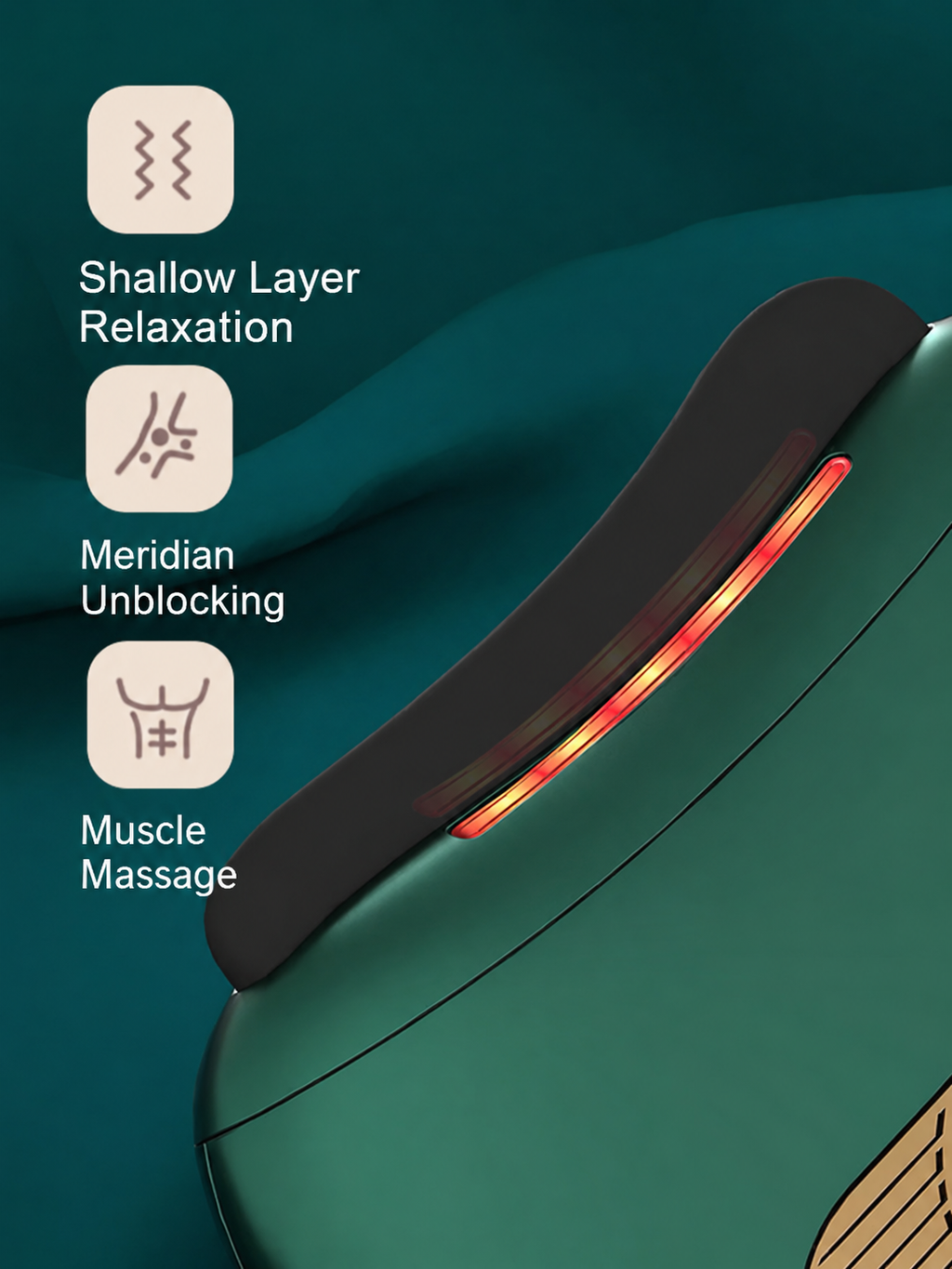 Rechargeable Heated Gua Sha Massage Device – 9-Level Heat & Vibration Therapy for Full Body Relaxation