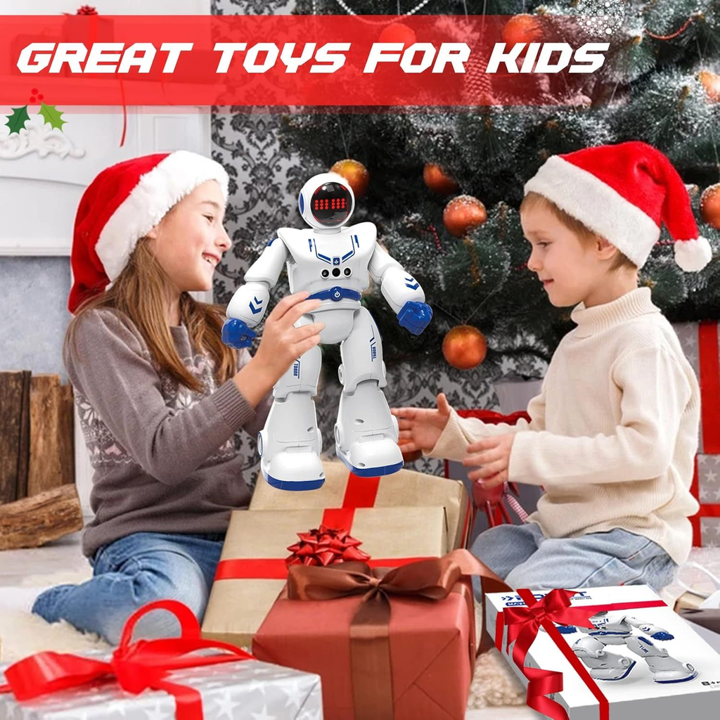 Smart Gesture Control Robot Toy for Kids – Programmable RC Dancing Robot with Music & LED Lights