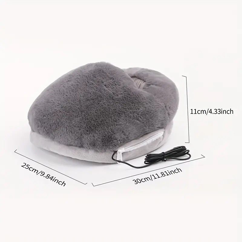 USB Electric Foot Warmer with Soft Faux Rabbit Fur Lining