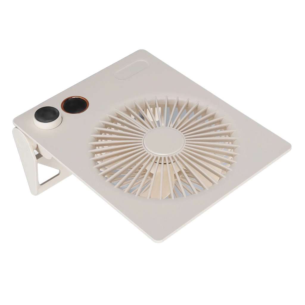 Ultra Thin Table Fan, Stepless Speed Control Foldable Long Lasting Power with Dual Core Frequency Conversion Cycle for Traveling