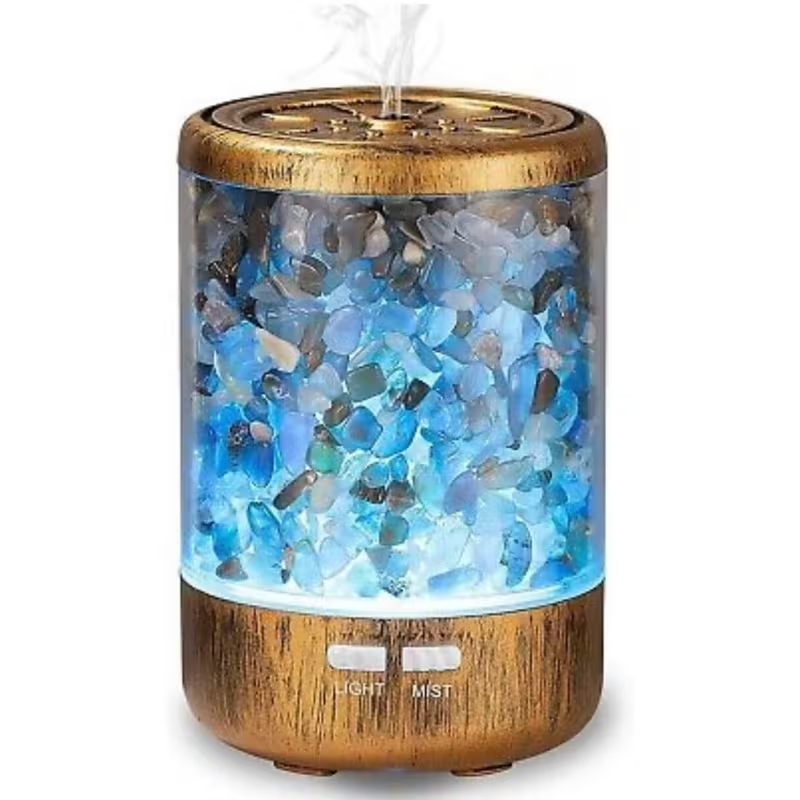 Crystal Salt Rock Aroma Diffuser with LED Lights – 7 Color Changing Humidifier for Home Relaxation