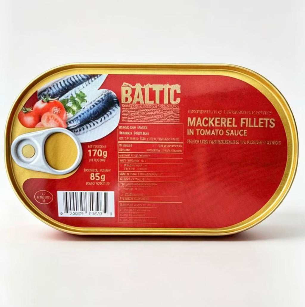 Baltic Mackerel Fillets in Tomato Sauce – Ready-to-Eat Seafood Meal, Best Before May 2027