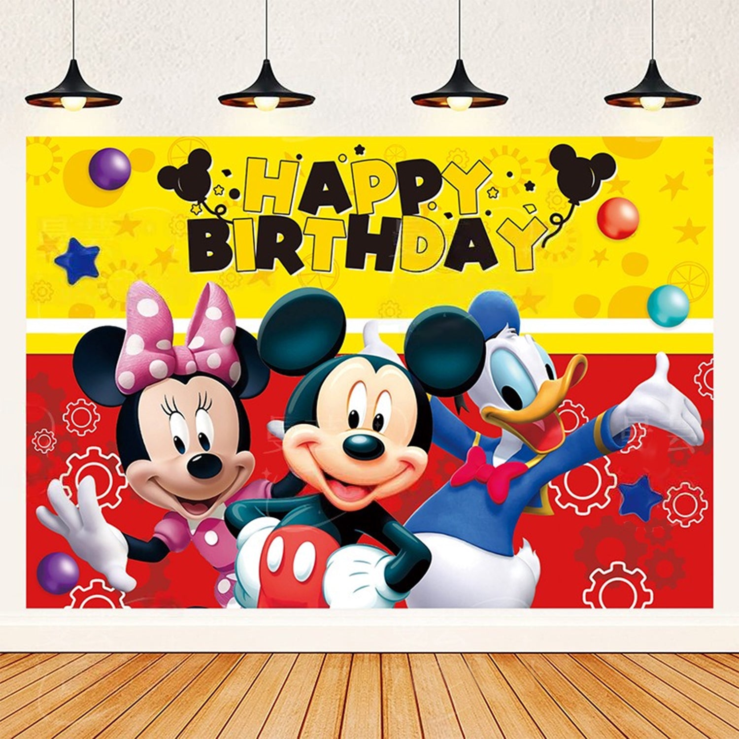 Classic Cartoon Mouse Theme Birthday Party Decorations Set – Kids Party Supplies with Banner, Balloons, Tableware & Cake Toppers (Red & Black Style)