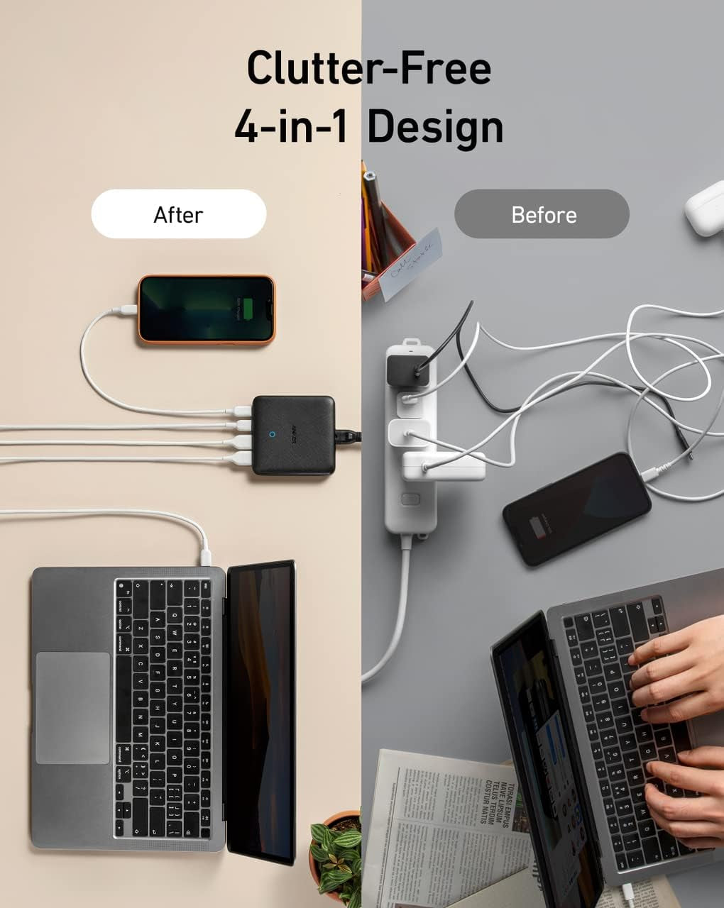 Anker PowerPort Atom III 65W Slim USB-C Charger – Ultra Thin Fast Charging Adapter for MacBook, iPad, iPhone, Samsung & USB-C Devices