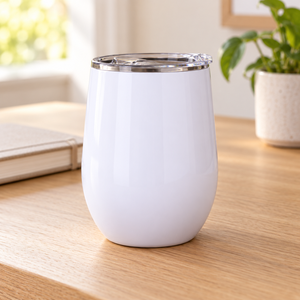 12 oz White Stainless Steel Insulated Wine Tumblers with Lids(47*47*26)