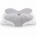 Memory Foam Contour Pillow with Dual Height Design, 5-Zone Support Bed Pillow for Back and Side Sleeping, Soft Quilted Cover, White and Gray