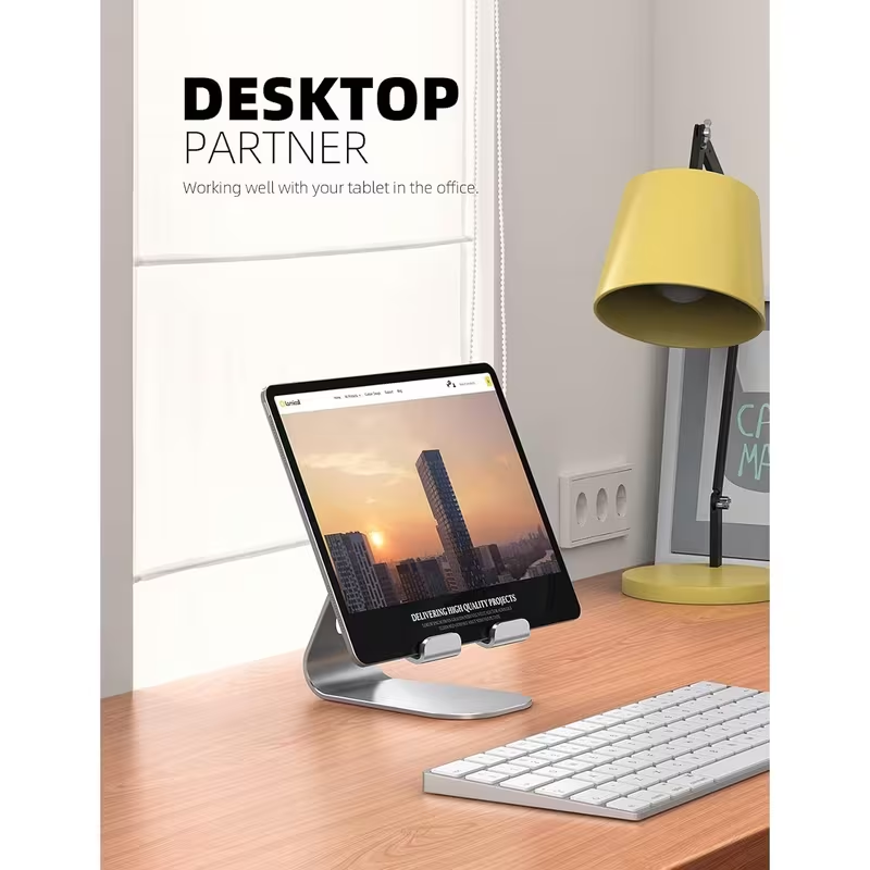 Adjustable Aluminum Tablet Stand – Desktop Phone and Tablet Holder for 4 to 13 Inch Devices