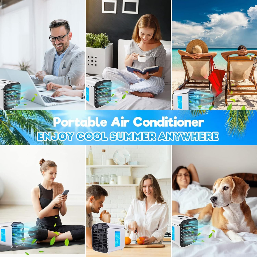 Portable USB Desktop Cooling Fan with Water Tank and Adjustable Speeds
