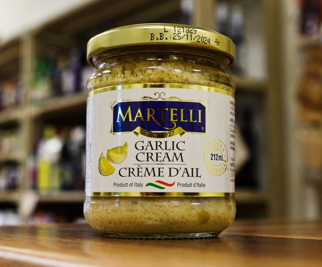 Martelli Italian Garlic Cream Spread – 212ml Vegan Garlic Sauce & Dip for Bread Pasta and Vegetables 2 Pack
