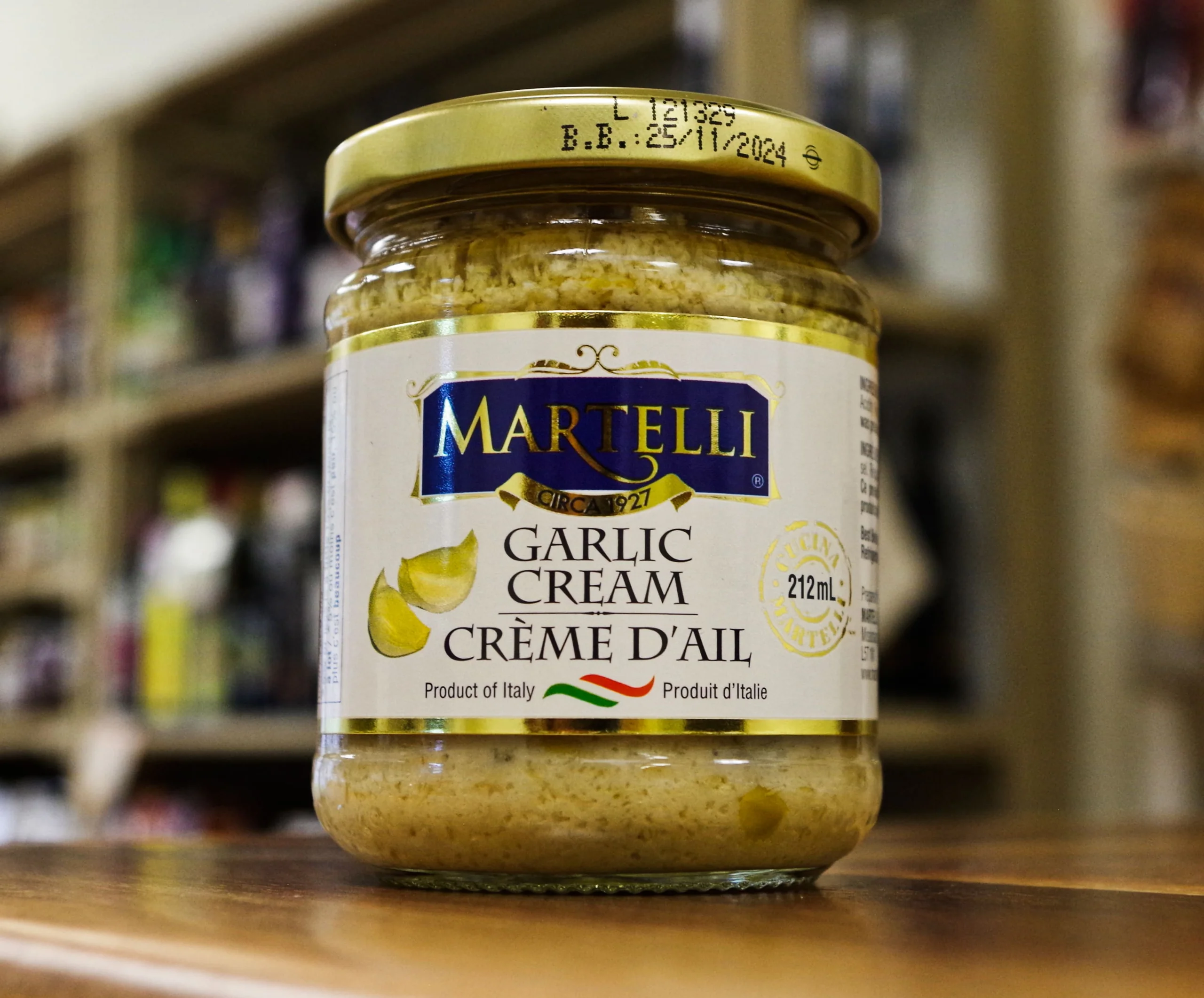 Martelli Italian Garlic Cream Spread – 212ml Vegan Garlic Sauce & Dip for Bread Pasta and Vegetables 2 Pack