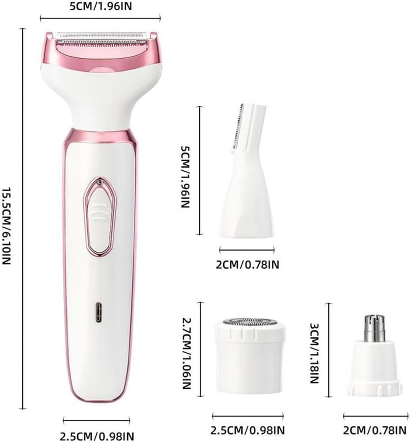 Elorixa Shaver, Smooth Shave Pro for Women, Eviay Premium Shaver, Elorixa Electric Shaver Women, 4 in 1 Hair Trimmer Women, Wet & Dry Use, for Armpit, Private Parts, Legs, Arms (Pink)