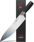 TUO 10 inch Chef Knife, Professional Kitchen Gyuto Knife, German HC Stainless Steel, Premium Pakkawood Handle, Full Tang, Gift Box Packaging, Goshawk Series
