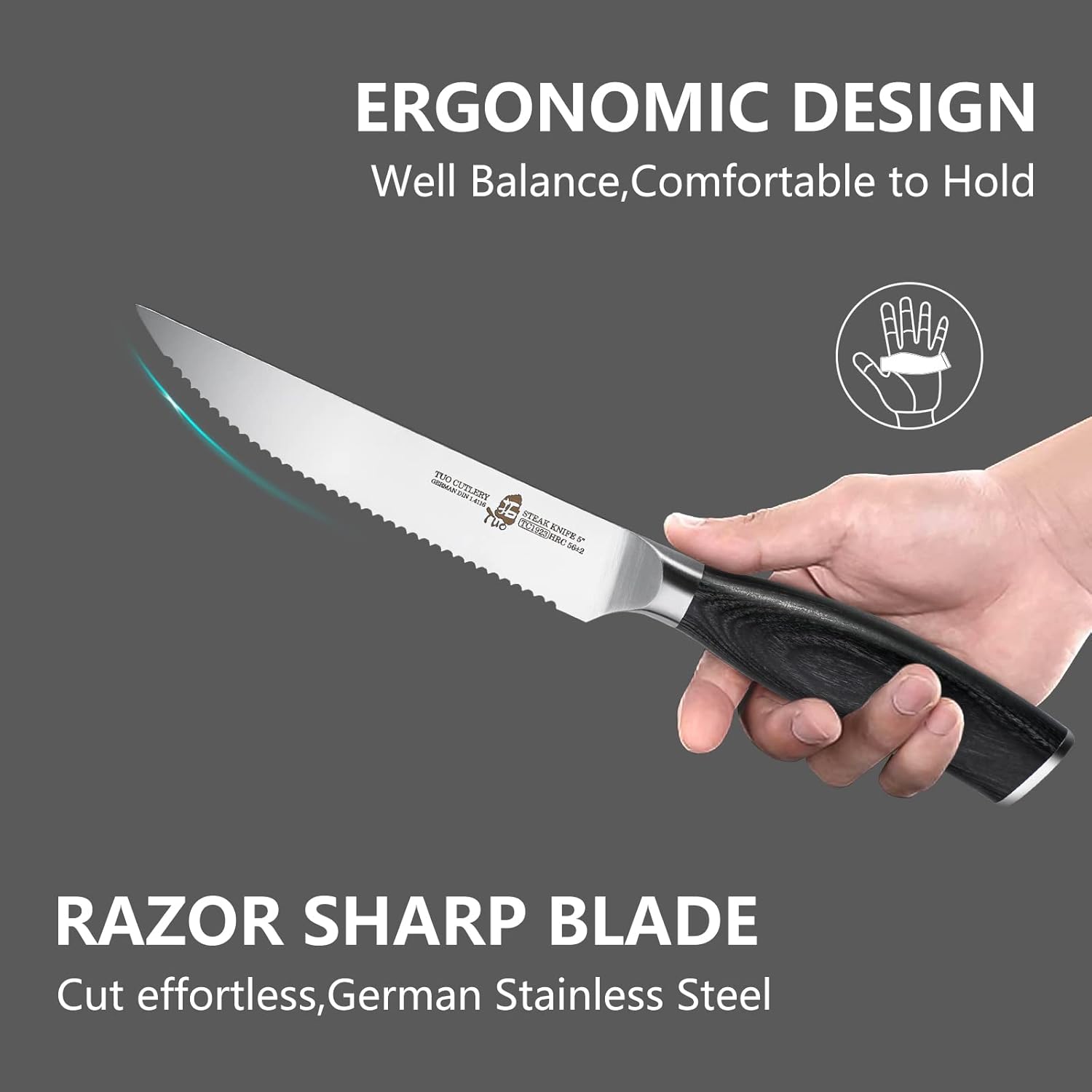 TUO Black Phoenix Cleaver Knife – High Carbon Stainless Steel Chinese Chef Knife with Ergonomic Pakkawood Handle