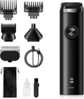 Sejoy Beard Clipper Men Cordless Hair Trimmer Waterproof Moustache Body Nose Ear Shaver Face Trimmer, All in 1 Grooming Kit, USB Rechargeable and LED Display