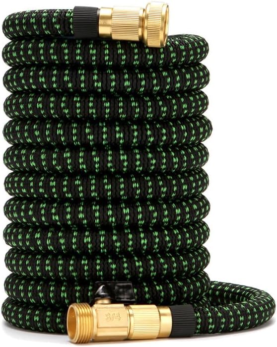 Upgrade Expandable Garden Hose Water Hose with 10-Function High-Pressure Spray Nozzle, Heavy Duty Flexible Hose, 3/4"" Solid Brass Fitting (150ft)