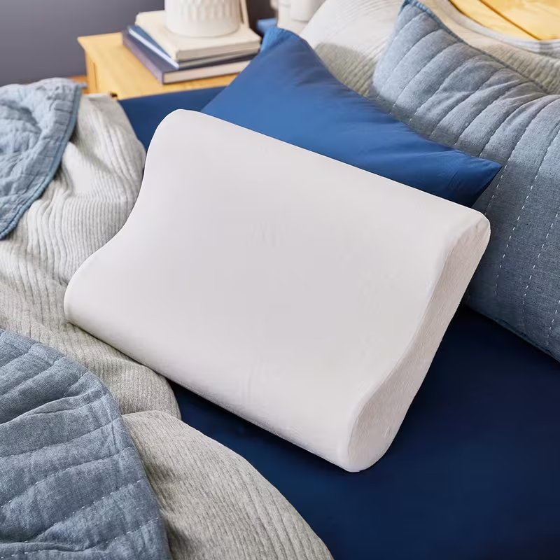 Memory Foam Neck Pillow with Washable Cover – Ergonomic Support Pillow for Comfortable Sleep