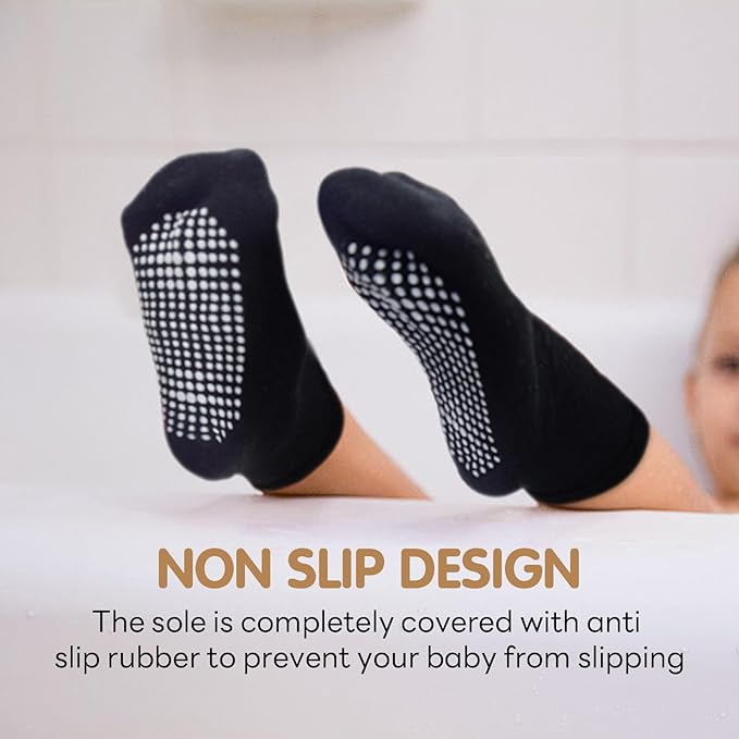 HYCLES Toddler Socks Kids Grip Socks Non Slip 12 Pairs Boy/Girl High Ankle Sticky Floor Socks For 1-10 Years Kids