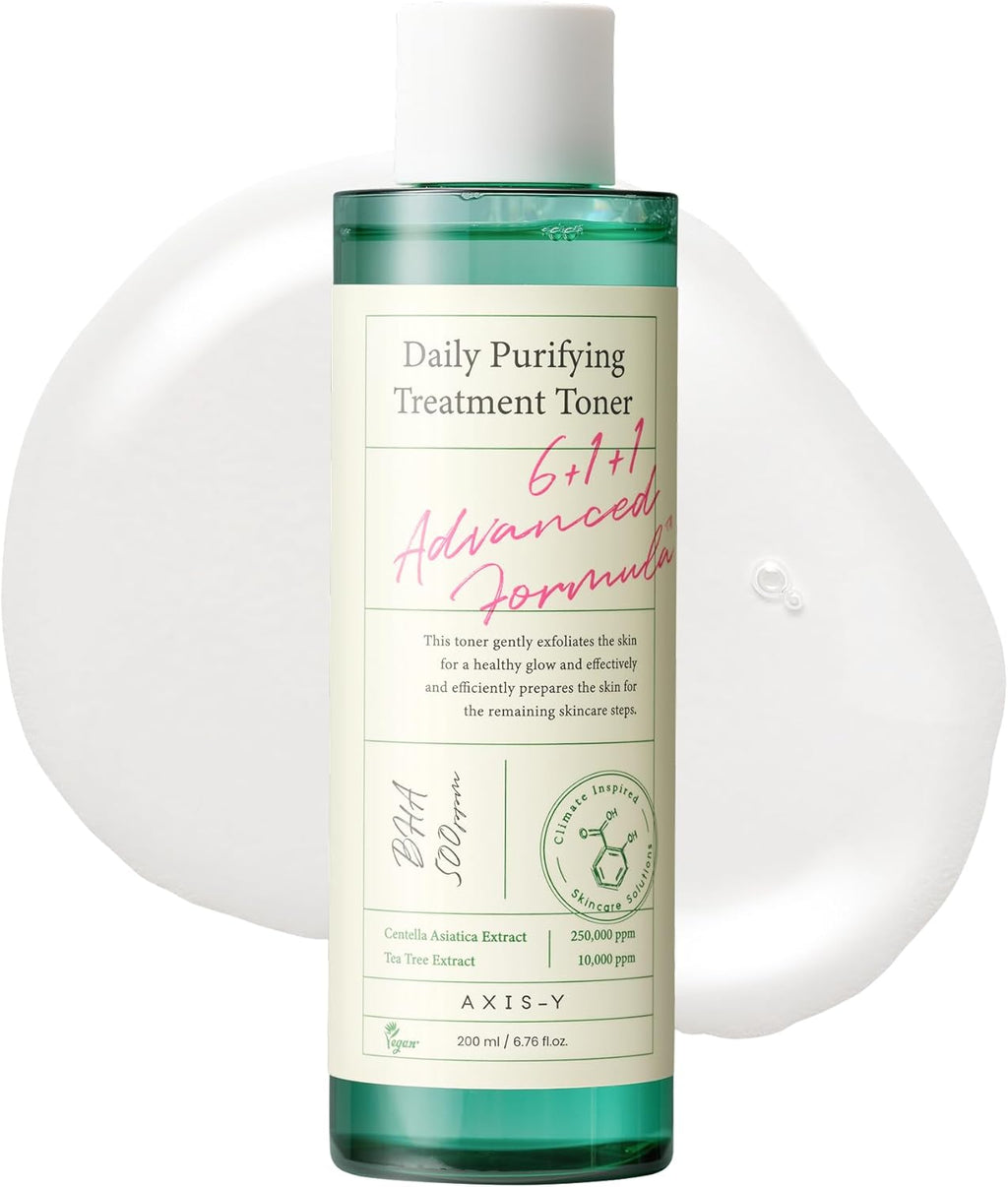 AXIS-Y Daily Purifying Treatment Toner with 0.5% BHA, Centella Asiatica & Heartleaf  Gentle Exfoliating & Soothing Toner for Smooth Texture  Vegan & Cruelty-Free Korean Skin Care  200ml