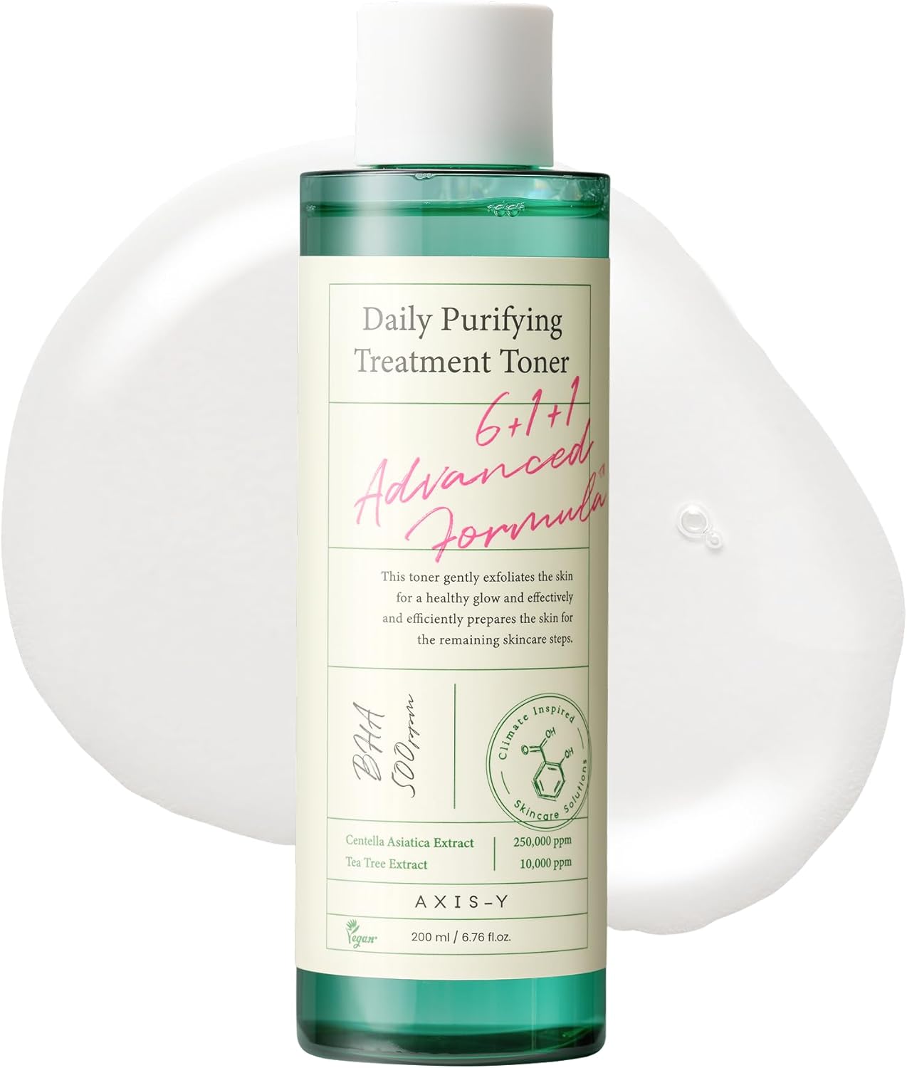 AXIS-Y Daily Purifying Treatment Toner with 0.5% BHA, Centella Asiatica & Heartleaf  Gentle Exfoliating & Soothing Toner for Smooth Texture  Vegan & Cruelty-Free Korean Skin Care  200ml