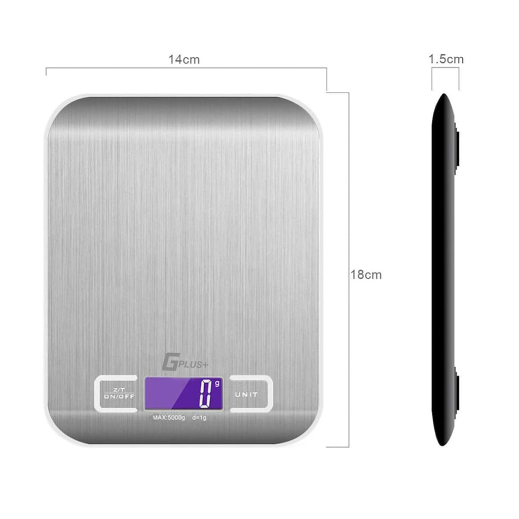 Digital Kitchen Scale, Highly Accurate 5000g/11lb x 0.1oz, Food Scale for Cooking, Baking and Weight Loss, Kitchen Scale with Backlit - Batteries Included