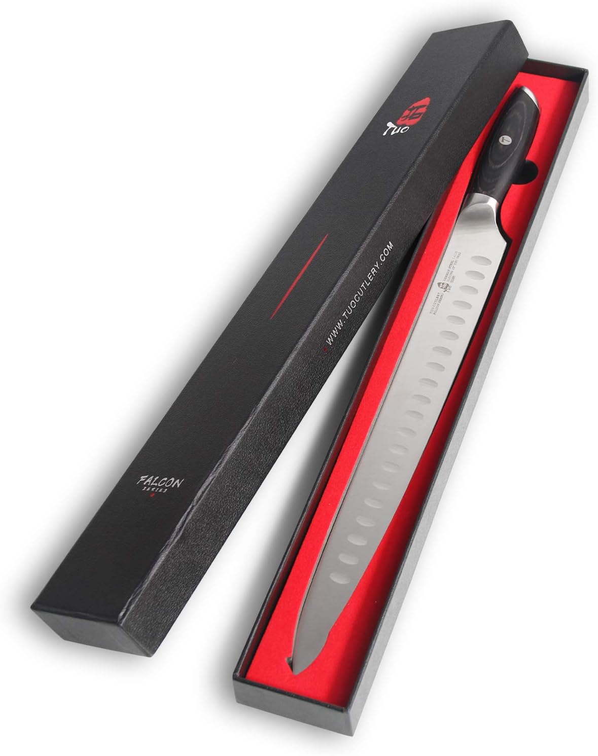 TUO Slicing Carving Knife 12 inch - Slicing Carving Knife for Brisket Turkey Meat German Steel with Full Tang Pakkawood Handle - Falcon Series with Gift Box